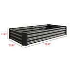 Metal Raised Garden Bed 6x3x1 Ft with Open Base - Silver