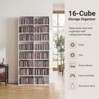16 Compartment CD Storage Unit with Adjustable Shelves 54"