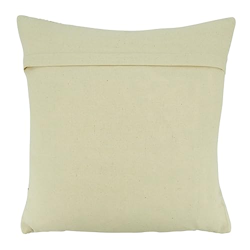 Fennco Styles Striped Woven Cotton Decorative Throw Pillow 18" W x 18" L - Black & White Modern Textured Cushion for Home, Couch, Bedroom, Living Room and Office Décor