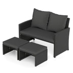 3-Piece Patio Conversation Set with Cushions