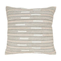 Fennco Styles Stitched Stripe Decorative Cotton Throw Pillow Cover 18" W x 18" L - Ivory Woven Modern Square Cushion Case for Home, Couch, Bedroom, Living Room and Office Décor