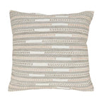 Fennco Styles Stitched Stripe Decorative Cotton Throw Pillow Cover 18" W x 18" L - Ivory Woven Modern Square Cushion Case for Home, Couch, Bedroom, Living Room and Office Décor