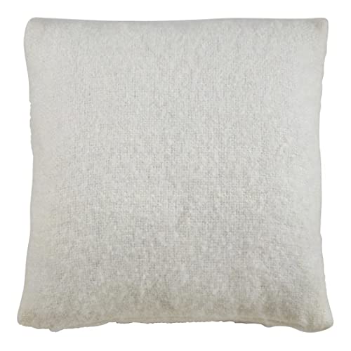 Fennco Styles Solid Faux Mohair Decorative Throw Pillow 18" W x 18" L - Soft Cushion for Home, Couch, Living Room, Bedroom and Office Décor
