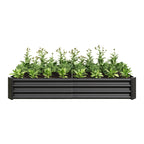 Metal Raised Garden Bed 6x3x1 Ft with Open Base - Silver