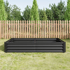 Metal Raised Garden Bed 6x3x1 Ft with Open Base - Silver
