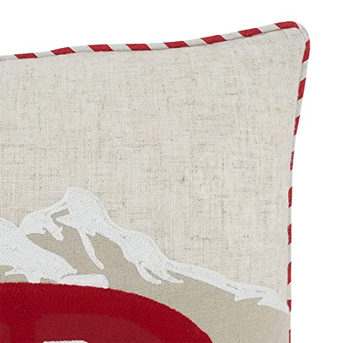 Fennco Styles Santa Truck & Trailer Decorative Throw Pillow 14" W x 24" L – Multicolored Rectangular Cushion for Christmas, Holiday, Couch, Sofa, Bedroom, Office Décor and Special Occasion