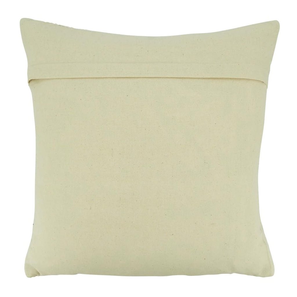 Fennco Styles Striped Woven Cotton Decorative Throw Pillow 18" W x 18" L - Black & White Modern Textured Cushion for Home, Couch, Bedroom, Living Room and Office Décor