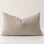 Fennco Styles Chenille Bouclé-Style Filled Throw Pillow 12" W X 20" L - Brown Soft Minimalist Decorative Cushion for Sofa, Bed, or Chair Décor