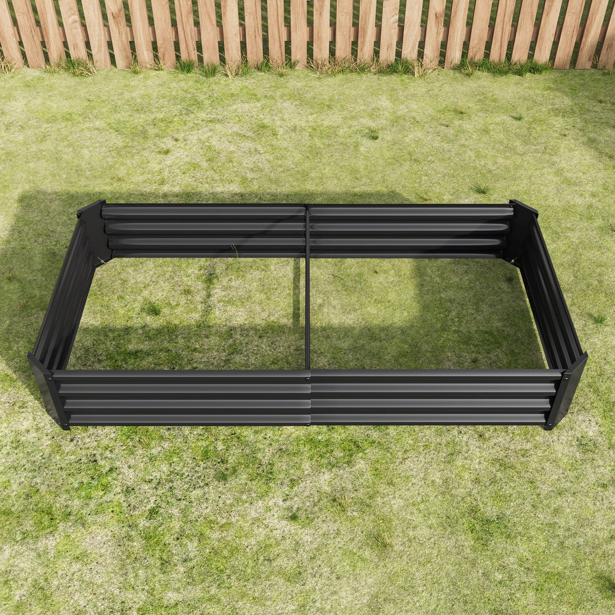 Metal Raised Garden Bed 6x3x1 Ft with Open Base - Silver
