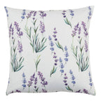 Fennco Styles Garden Lavender Print Decorative Throw Pillow 18" W x 18" L – Floral Square Cushion for Home, Couch, Sofa, Bedroom, Office Décor and Special Occasion