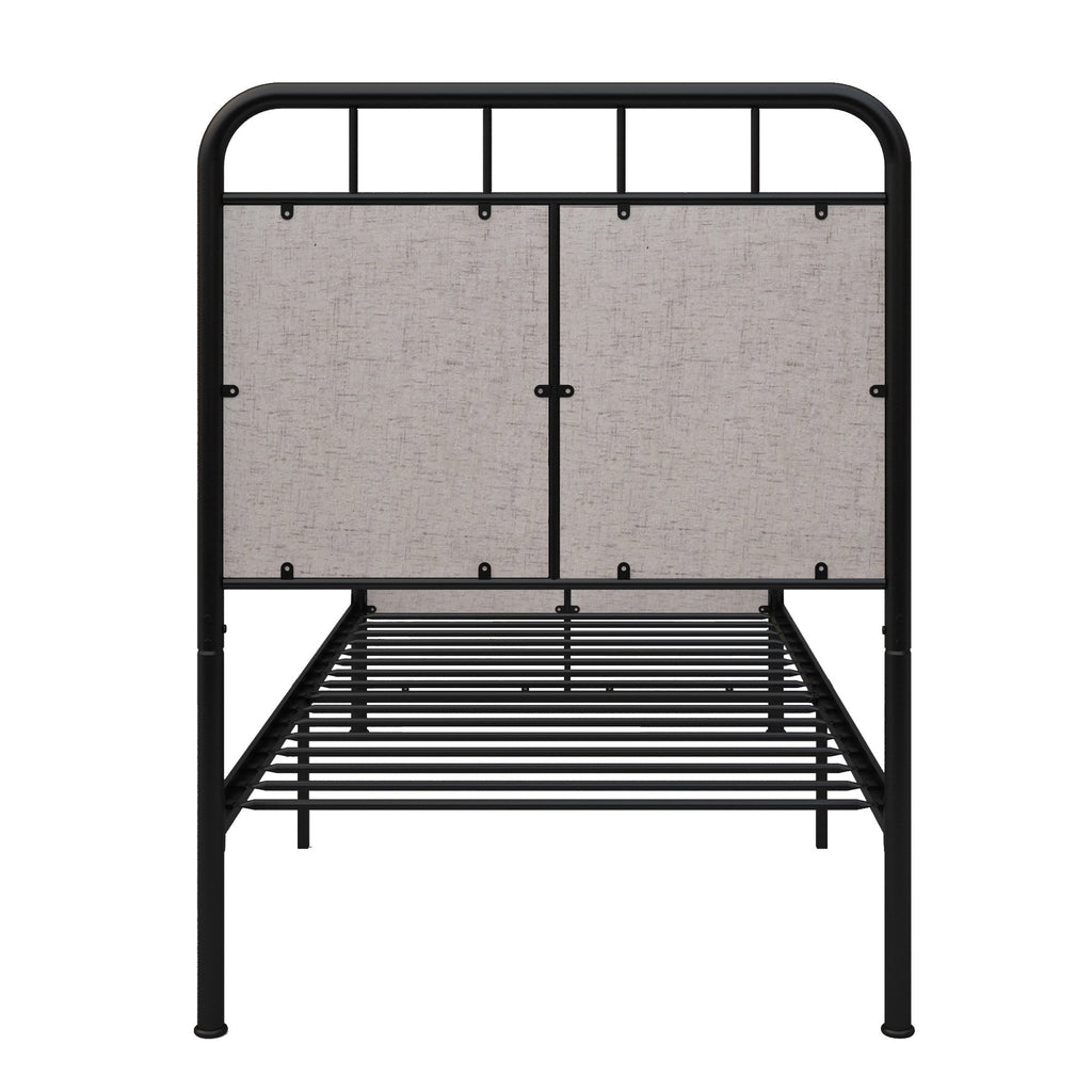 Twin Size Linen Upholstered Platform Metal Bed Frame