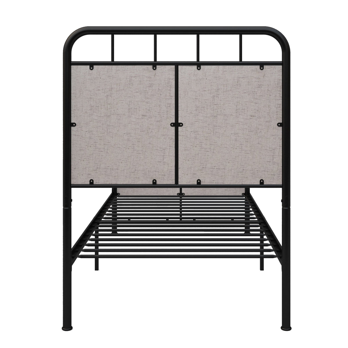Twin Size Linen Upholstered Platform Metal Bed Frame