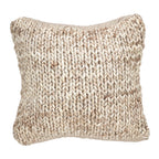 Fennco Styles Hand Cable Knit Design Accent Cushion Wool Down Filled Home Decorative Throw Pillow 18" Square (Chunky Cable Knit)