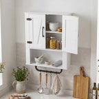 Bathroom Wall Cabinet with Barn Doors and Towel Bar