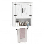 Bathroom Wall Cabinet with Barn Doors and Towel Bar