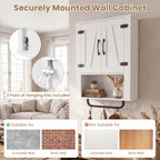 Bathroom Wall Cabinet with Barn Doors and Towel Bar