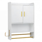 Wall Mounted Bathroom Cabinet with Towel Bars and Adjustable Shelf