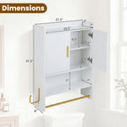 Wall Mounted Bathroom Cabinet with Towel Bars and Adjustable Shelf