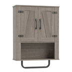 Bathroom Wall Cabinet with Barn Doors and Towel Bar