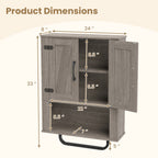 Bathroom Wall Cabinet with Barn Doors and Towel Bar