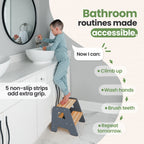 2-Step Wooden Stool for Toddlers(Step Stool for Children Ages 2+)
