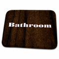 Dish Drying Mat - Print of Chocolate Brown Towel With Word Bathroom Designer Textures III