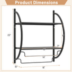 2-Tier Wall Mounted Bathroom Towel Rack with Towel Bars