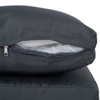 Outdoor PE Wicker 2-Seater Sofa Set with Tempered Glass Table - Grey Cushions