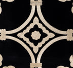 Black Velvet Pillow Cover with Gold Embroidery, 20 x 20