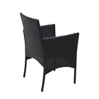 4 PC Rattan Patio Furniture Set with Cushioned Sofa - Black
