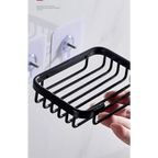 Creative Drill Free Soap Dish Holder Wall Mounted Storage Rack Toilet Soap Box Sponge Dish Bathroom Accessories Soap Dish Holder with Loofah Bath Sponge Towel Razor Holder for Bathroom Shower Kitchen Adhesive Wall Mounted No Drilling