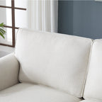 68 Inch Faux Leather Rolled Arm Sofa with Nailhead Trim - Beige