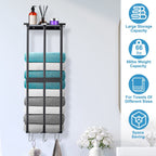 Wall Mounted Towel Rack for Rolled Towels Bathroom Towel Holder Organizer Storage Shelf for Bath Towels Hand Towels