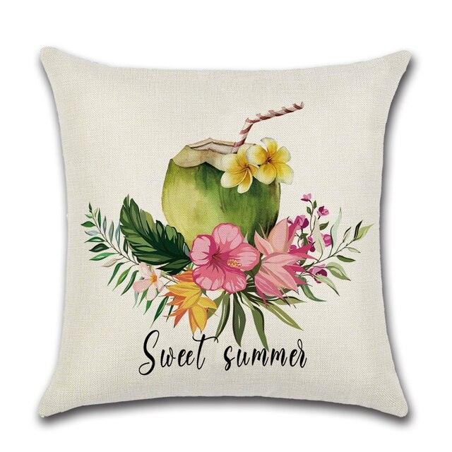 Elegant Linen Cushion Cover Black White Plaid Flower Pillow Case Throw Pillow Covers Waterproof Summer Outdoor Pillow Covers Home Summer Pillow Covers Home Decorative Pillows Cover For Sofa 45x45CM