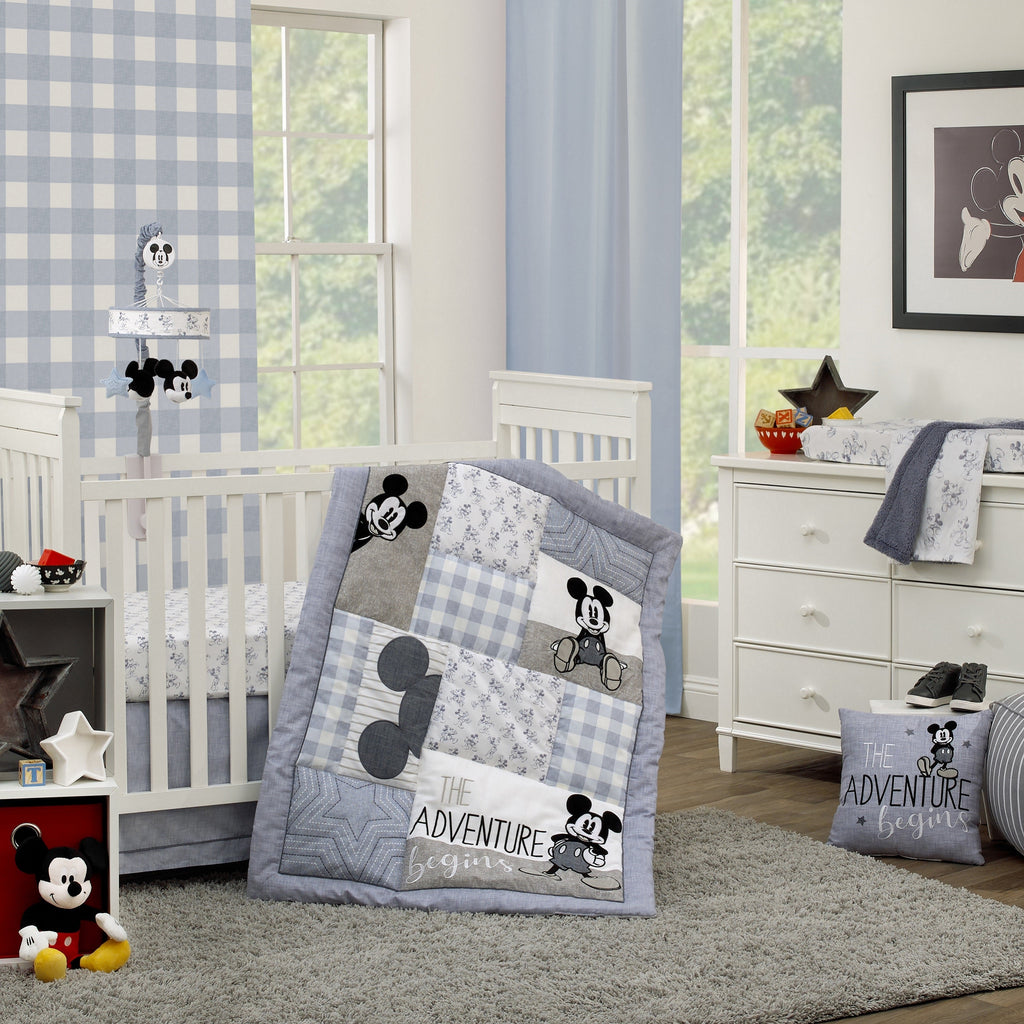 Mickey Mouse - Call Me Mickey Blue and White The Adventure Begins Decorative Throw Pillow
