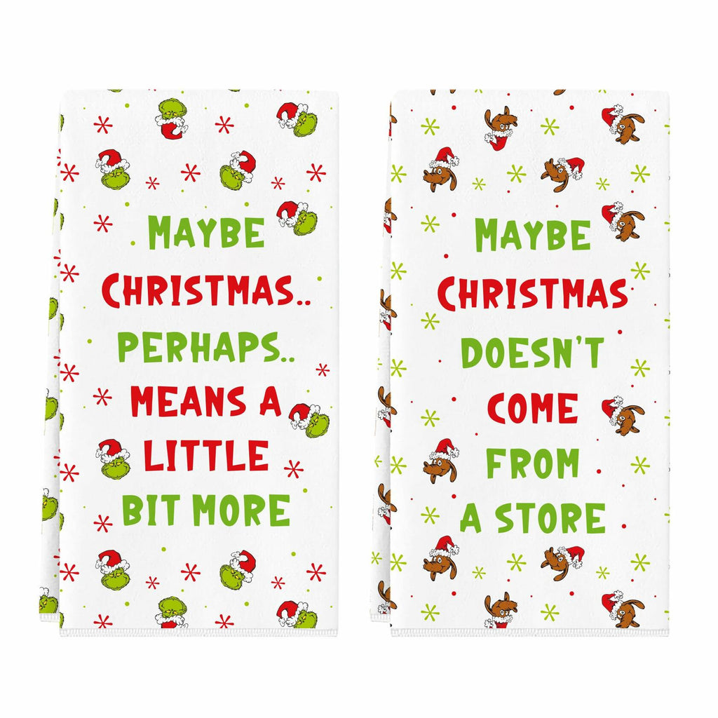 Funny Christmas Towels 2 Pack Absorbent Kitchen Bathroom White Elephant Gifts