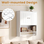 Bathroom Wall Cabinet with Towel Bar and Open Shelf and Adjustable Shelf
