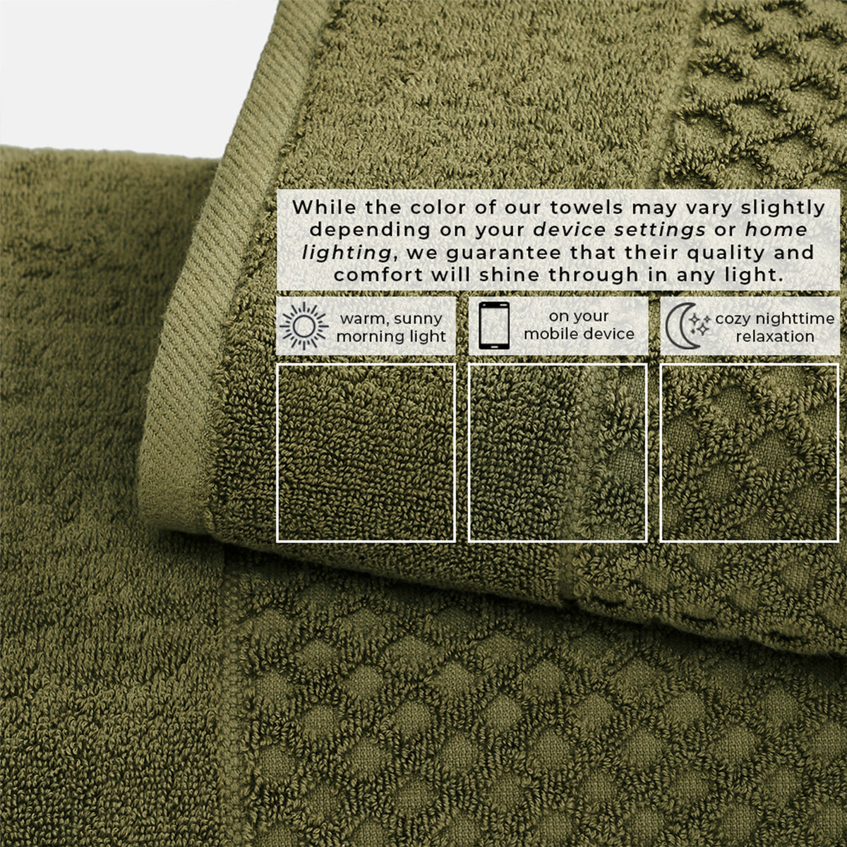 Cotton Diamond Waffle Weave Bath Towel Set - Grayson Collection