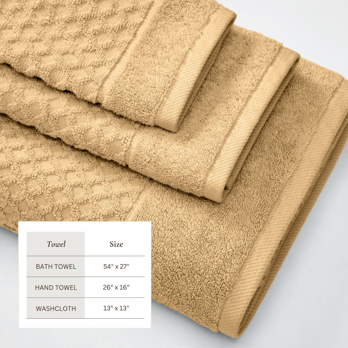 Cotton Diamond Waffle Weave Bath Towel Set - Grayson Collection