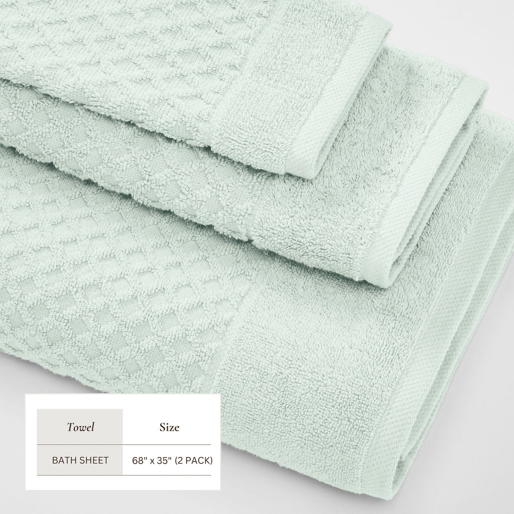 Cotton Diamond Waffle Weave Bath Towel Set - Grayson Collection